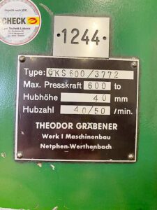 Mafsallı presi Grabener GKS 600 - 600 ton (ID:76166) - Dabrox.com