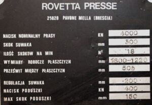 Mekanik presi Rovetta S2-400-1600-1220 - 400 ton (ID:75790) - Dabrox.com