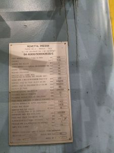 Damgalama presi Rovetta S4-6300/5000x2630/E - 630 ton (ID:76413) - Dabrox.com