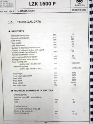 Sıcak Dövme Presi Smeral LZK 1600 P - 1600 ton (Fotoğraf 7)